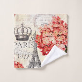 Eiffeltoren en hortensia  bad handdoek (Wasdoekje)