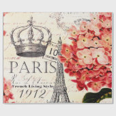 Eiffeltoren en hortensia cadeaupapier (Vlak)