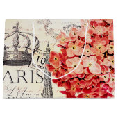 Eiffeltoren en hortensia  groot cadeauzakje (Voorkant)