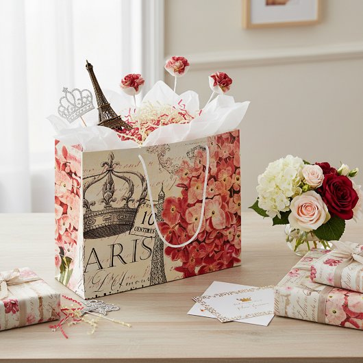 Eiffeltoren en hortensia  groot cadeauzakje