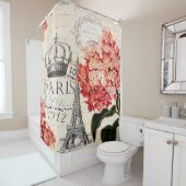 Eiffeltoren en hydrangea douchegordijn (In situ)