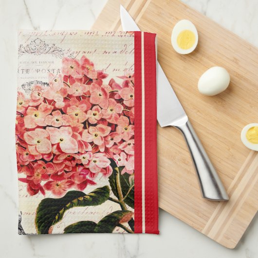 Eiffeltoren en hydrangea Kitchen Towel Theedoek (Quarter Fold)