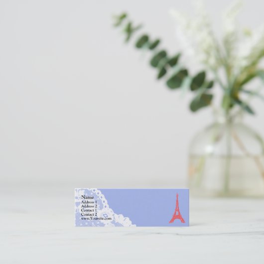 Eiffeltoren en kant mini visitekaartje (Staand voorkant)