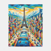 Eiffeltoren en kleurrijke gebouwen schilderen fleece deken (Voorkant)