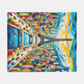 Eiffeltoren en kleurrijke gebouwen schilderen fleece deken (Voorkant (Horizontaal))