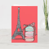 Eiffeltoren en Macarons Warm-kerst Feestdagen Kaart (Achterkant)