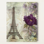  Eiffeltoren en paarse bloemen Planner (Achterkant)
