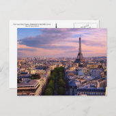 Eiffeltoren en paarse wolken briefkaart (Voorkant / Achterkant)