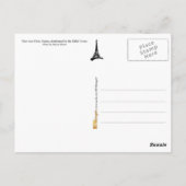 Eiffeltoren en paarse wolken briefkaart (Achterkant)