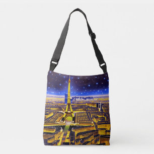 Eiffeltoren en Parijs onder de sterren Crossbody Tas