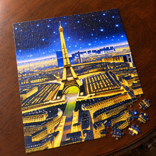 Eiffeltoren en Parijs onder de sterren Legpuzzel