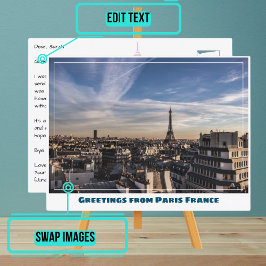 Eiffeltoren en Parijse daken Briefkaart