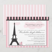 Eiffeltoren en Pink Poodle Vrijgezellenfeest Kaart (Voorkant / Achterkant)