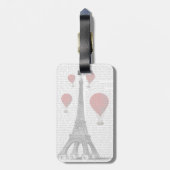 Eiffeltoren en Red Hot Air-ballonnen Bagagelabel (Achterkant verticaal)