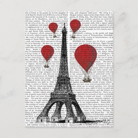Eiffeltoren en Red Hot Air-ballonnen Briefkaart (Voorkant)
