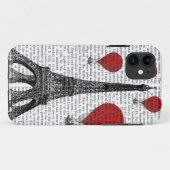 Eiffeltoren en Red Hot Air-ballonnen Case-Mate iPhone Case (Achterkant (horizontaal))