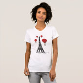 Eiffeltoren en Red Hot Air-ballonnen T-shirt (Voorkant volledig)