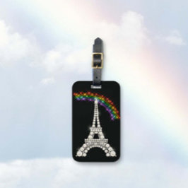 Eiffeltoren en regenboog Bagagelabel
