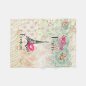 Eiffeltoren en roze lips  patroon fleece deken (Voorkant (Horizontaal))