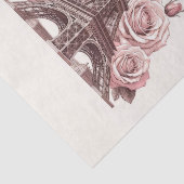 Eiffeltoren en roze rozen in Parijs Tissuepapier (Detail)