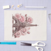 Eiffeltoren en roze rozen in Parijs Tissuepapier (Craft)