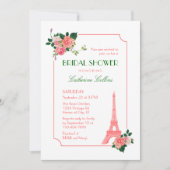 Eiffeltoren en Rozen Bridal Shower Kaart (Voorkant)