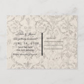 Eiffeltoren en -Rozen in Parijs Sla de datum op Aankondigingskaart (Achterkant)