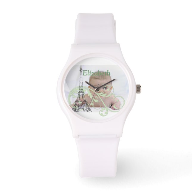 Eiffeltoren en schuifwiel horloge (Voorkant)