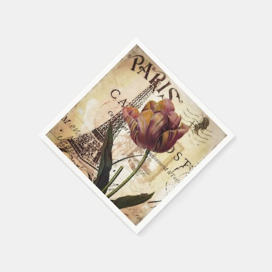 Eiffeltoren en tulpen servetten (Hoek)