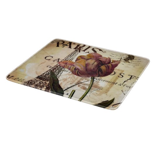 Eiffeltoren en tulpen snijplank (Hoek)