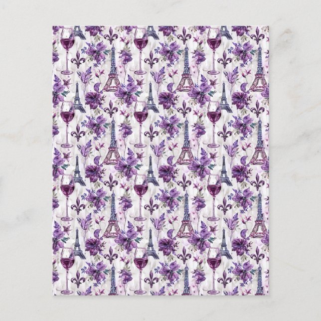 Eiffeltoren en wijn Waterverf plakboek papier (Voorkant)