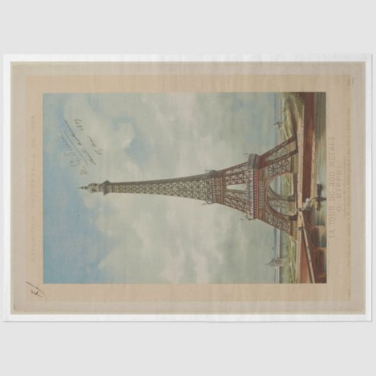 Eiffeltoren Ephemera Decoupage Tissuepapier (Voorkant)