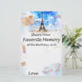 Eiffeltoren Favoriete herinnering aan het meisje v (Staand voorkant)