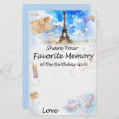 Eiffeltoren Favoriete herinnering aan het meisje v (Voorkant / Achterkant)