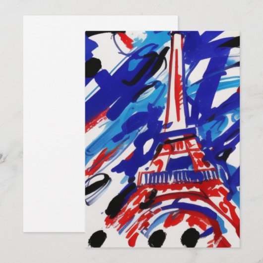 Eiffeltoren Feestdagenkaart (Voorkant / Achterkant)