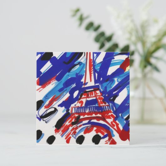 Eiffeltoren Feestdagenkaart (Staand voorkant)