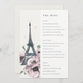  Eiffeltoren - Floral Weddenschapskaart Bedankkaart (Voorkant / Achterkant)