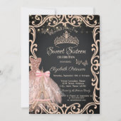 Eiffeltoren Frame Jurk Glitter Vlinder  Kaart (Voorkant)