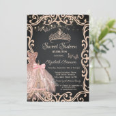Eiffeltoren Frame Jurk Glitter Vlinder  Kaart (Staand voorkant)