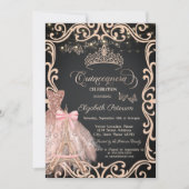 Eiffeltoren Frame Jurk Glitter Vlinder Kaart (Voorkant)