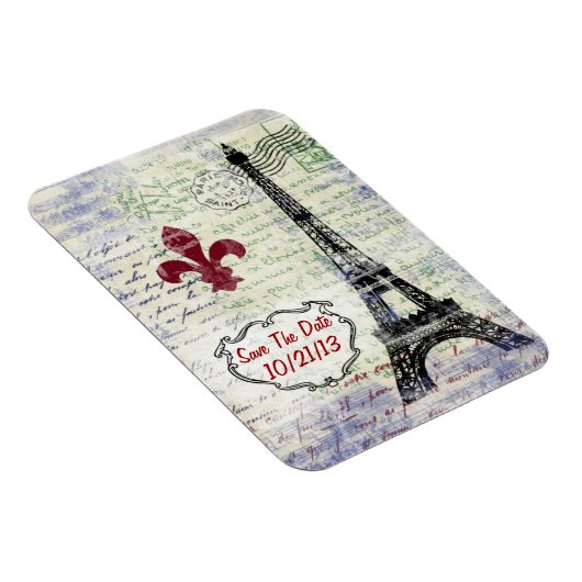 Eiffeltoren Frankrijk Save The Date Magnet Magneet (Rechterzijde)