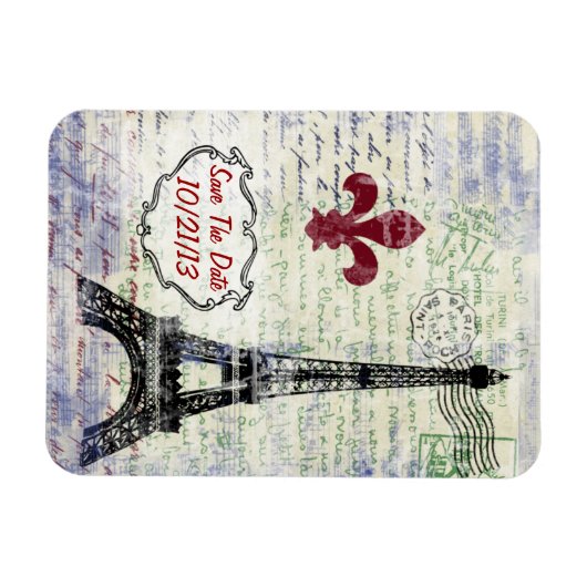Eiffeltoren Frankrijk Save The Date Magnet Magneet (Horizontaal)