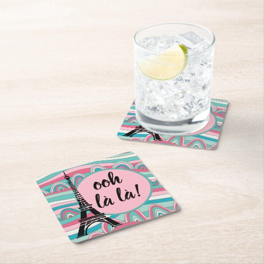 Eiffeltoren Frans Ooh la la!/ Monogram Kartonnen Onderzetters (Insitu)