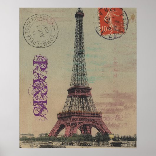 Eiffeltoren Frans Poster (Voorkant)