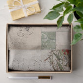 Eiffeltoren  Frans script Ephemera Floral Tissuepapier (Geschenk)