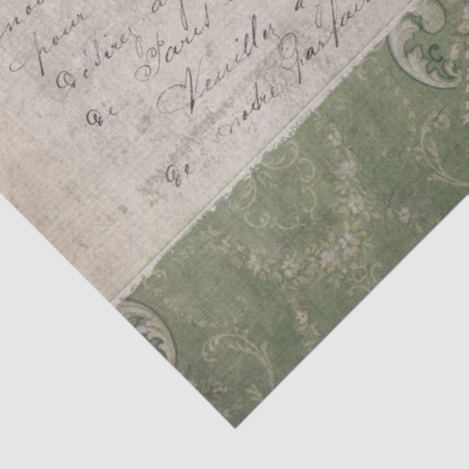 Eiffeltoren Frans script Ephemera Floral Tissuepapier (Detail)