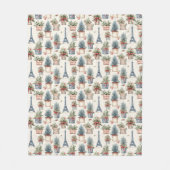 Eiffeltoren, Franse Topiaries Paris Christmas Fleece Deken (Voorkant)