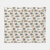 Eiffeltoren, Franse Topiaries Paris Christmas Fleece Deken (Voorkant (Horizontaal))