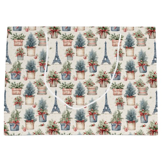 Eiffeltoren, Franse Topiaries Paris Christmas Groot Cadeauzakje (Voorkant)