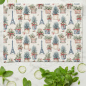 Eiffeltoren, Franse Topiaries Paris Christmas Theedoek (Gevouwen)